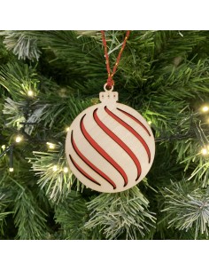 Boule Noël en bois classique