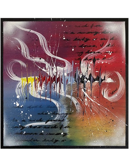 Horizon of Colors, tableau réalisé sur un châssis de 40x40 cm par Angélique Louail
