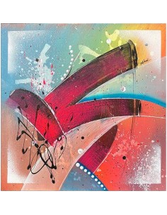 Kima, tableau réalisé sur un châssis de 40x40 cm par Angélique Louail