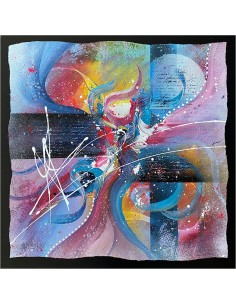 Varia, tableau réalisé sur un châssis 60x60 cm par Angélique Louail