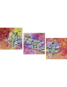 Arlequin, triptyque sur 3 châssis 40x40 cm  par Angélique Louail