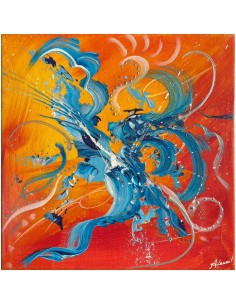 Calor, tableau réalisé sur un châssis de 20x20 cm par Angélique Louail