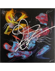 Nojaro, tableau carré de 40x40 cm, réalisé par Angélique Louail