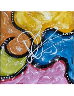 Chromata, tableau réalisé sur un châssis de 40x40 cm par Angélique Louail