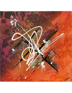 Mars est un tableau  abstrait réalisé sur un chassis carré de 40x40cm par Angélique Louail