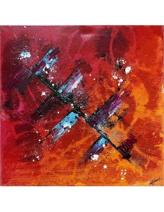 Magma est un tableau  abstrait réalisé sur un chassis carré de 40x40cm par Angélique Louail