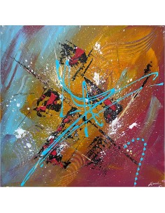 Blora est un tableau  abstrait réalisé sur un chassis carré de 40x40cm par Angélique Louail