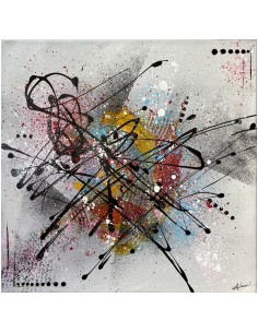 Tarachi est un tableau  abstrait réalisé sur un chassis carré de 40x40cm par Angélique Louail