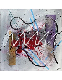 Blorv est un tableau  abstrait réalisé sur un chassis carré de 40x40cm par Angélique Louail