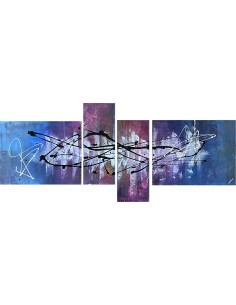 Le mystère des bas fonds est un tableau quadriptyque de 140X60cm  par Angélique Louail