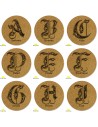 Dessous de verre liège gravure personnalisée prénoms